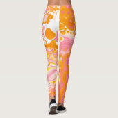 Leggings Art fluide rose et orange (Dos)