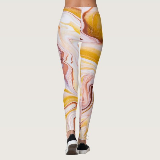 Leggings Art fluide : texture abstraite irisée. (Dos)