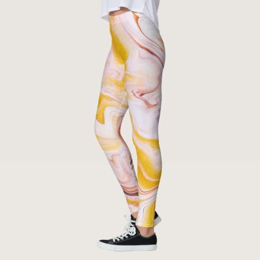 Leggings Art fluide : texture abstraite irisée. (Gauche)