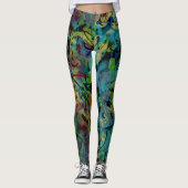 Leggings Art fol griffonné et éclaboussé multicolore (Devant)