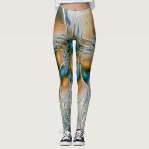 Leggings Art Fractal De L'Imaginaire Abstrait En Plein Esso