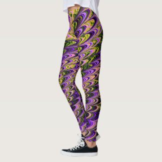 Leggings Art fractal funky bohème ondulé ondoyant tripant