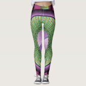 Leggings Art Fractal Moderne Rond Et Coloré (Devant)