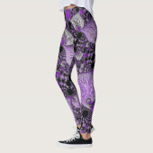 Leggings Art fractal violet monochrome (Gauche)