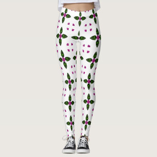 Leggings Art Gemstone, Vert Violet