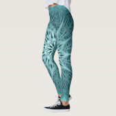 Leggings art géométrique mandala floral turquoise fleur yog (Gauche)