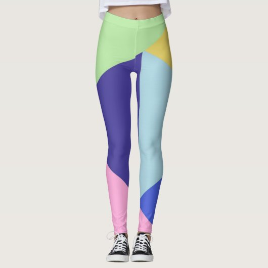 Leggings art géométrique multicolore (Devant)