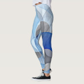 Leggings Art graphique fractal abstrait bleu gris moderne (Gauche)