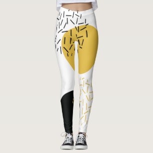 Leggings Art graphique géométrique urbain simple, moderne e