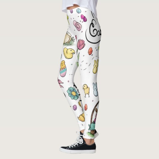 Leggings Art heureux de Pâques (Gauche)