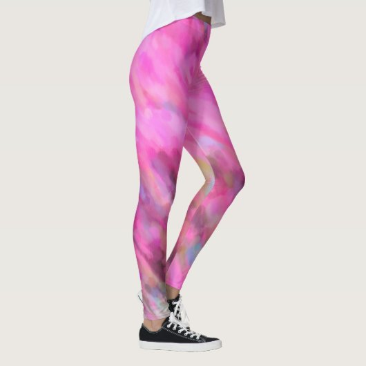 Leggings Art impressionniste rose vif (Droite)