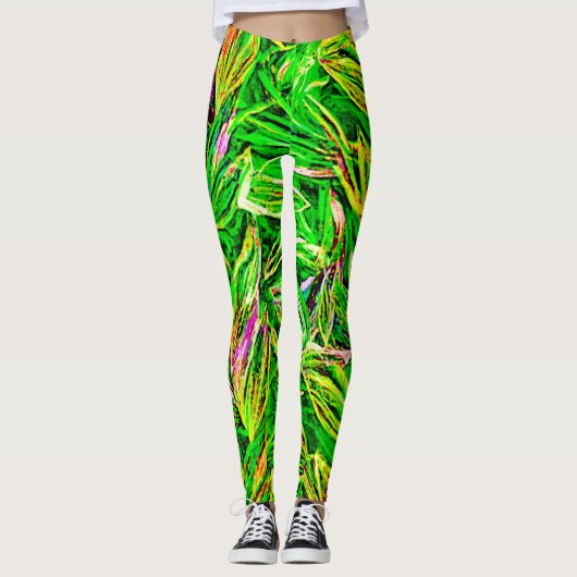 Leggings Art Jardin feuille texturé (Devant)