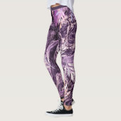 Leggings Art Liquide de Pierre Précieuse Rose Violet (Gauche)