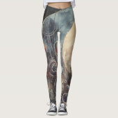 Leggings Art moderne Abstrait de l'aquarelle en galaxie fon (Devant)