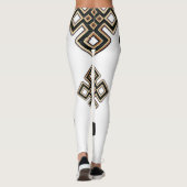 Leggings Art moderne Elegant Blanc Noir Or (Dos)