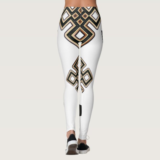 Leggings Art moderne Elegant Blanc Noir Or (Dos)