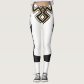 Leggings Art moderne Elegant Blanc Noir Or (Devant)