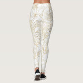 Leggings Art moderne Gold White Floral Doodles (Dos)