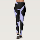 Leggings Art moderne magnifique Noir et Lavande (Dos)