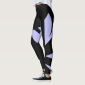 Leggings Art moderne magnifique Noir et Lavande (Gauche)