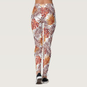 Leggings Art moderne Tropical Orange Palm Tree Feuille été (Dos)