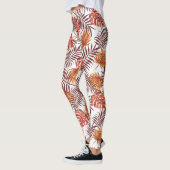 Leggings Art moderne Tropical Orange Palm Tree Feuille été (Gauche)