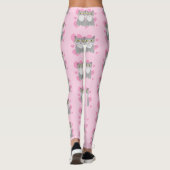 Leggings Art Motif caricaturale en chats gris (Dos)