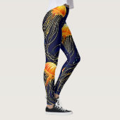 Leggings Art Motif de méduse orange (Droite)