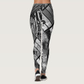 Leggings Art musical Abstrait - Textures mixtes en niveaux  (Dos)