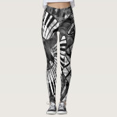 Leggings Art musical Abstrait - Textures mixtes en niveaux (Devant)