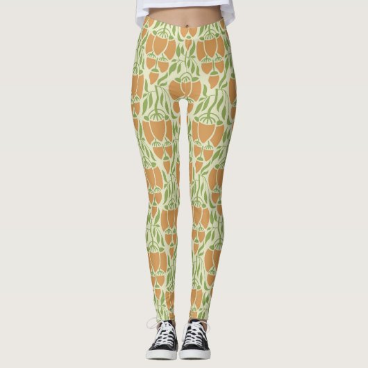 Leggings Art Nouveau : Élégance florale (Devant)