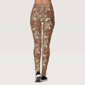 Leggings Art Nouveau Fleur d'algues, Brown et beige (Dos)