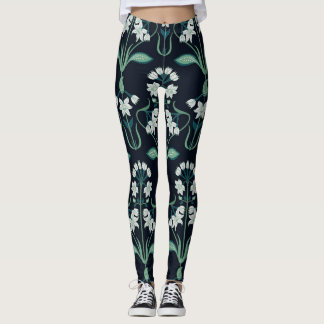 Leggings Art nouveau floral, abstrait motif sans couture.