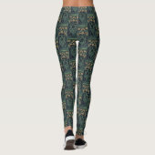 Leggings Art Nouveau Floral Or & Vert (Dos)
