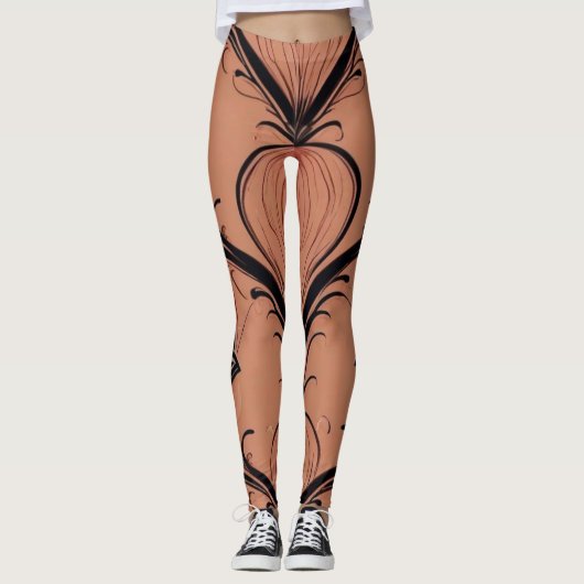 Leggings Art Nouveau Tons Terre (Devant)
