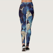 Leggings Art numérique Bleu Carrés Abstraits (Dos)