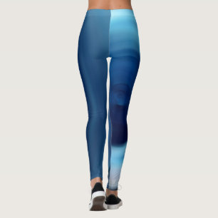 Leggings Art numérique de dégradé bleu spiral Abstrait
