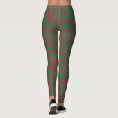 Leggings Art Op Art fou Vert Rouge Noël (Dos)