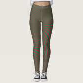 Leggings Art Op Art fou Vert Rouge Noël (Devant)