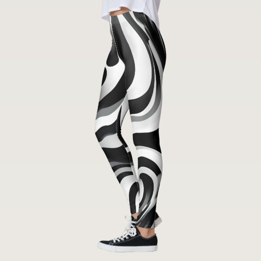 Leggings Art Op Vave Noir Et Blanc, (Gauche)