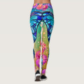 Leggings Art papillon floral (Dos)