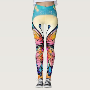 Leggings Art papillon floral