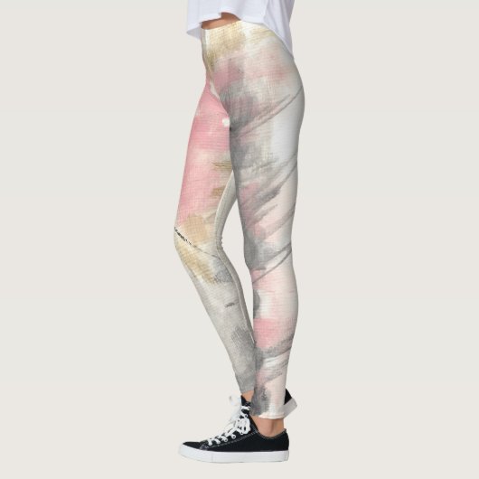 Leggings Art peint en or rose Abstrait (Gauche)