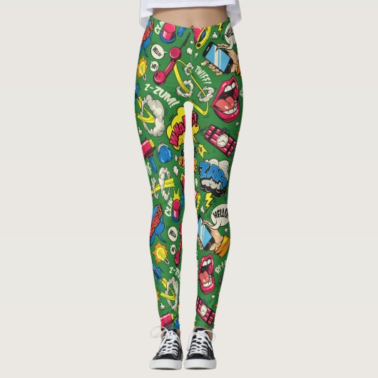 Leggings Art pop coloré (Devant)