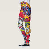 Leggings Art pop rétro, motif de la bande dessinée. (Gauche)