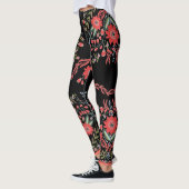 Leggings Art populaire chic de fleur sauvage (Gauche)