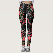 Leggings Art populaire chic de fleur sauvage (Devant)