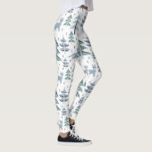 Leggings Art populaire Renard d'hiver et arbres (Droite)