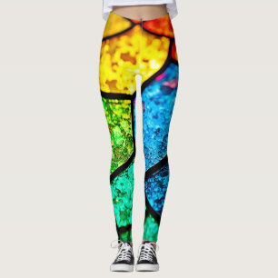Leggings Art texturé de verre coloré vibrant