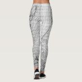 Leggings Art tiré par la main de griffonnage de crayon sur (Dos)